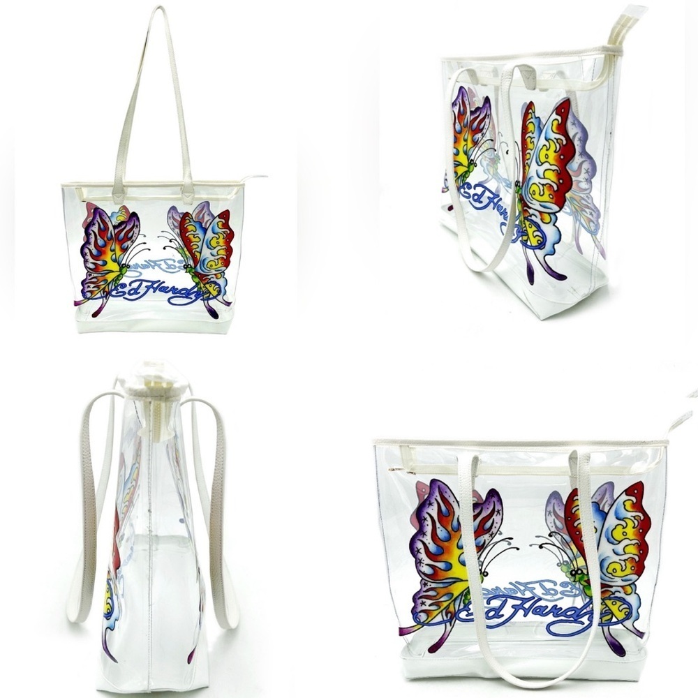 Ed Hardy Butterfly Clear Tote Bag NWT 🦋 MSRP $159 - Picture 2 of 16
